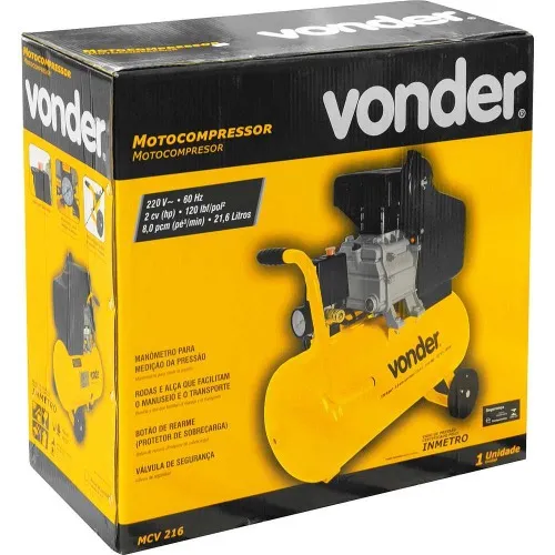 Compressor de ar 8,0 pés 21,6L 2 hp 120 libras MCV 216  220V