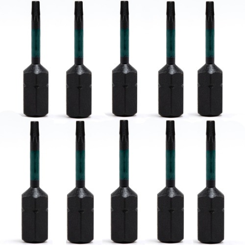 Jogo de bits de impacto hexalobular T25 x 29 mm encaixe 1/4 Jogo de bits de impacto hexalobular T25 x 29 mm encaixe 1/4