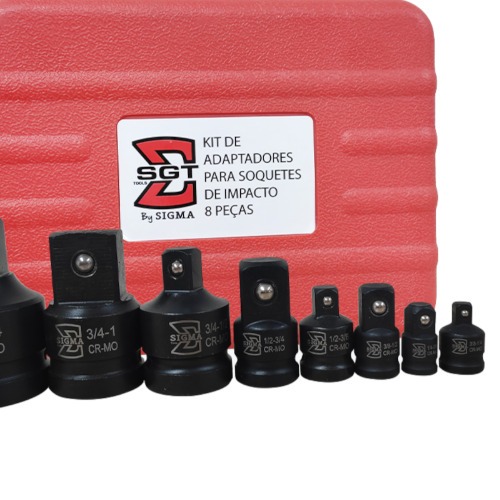 Kit de adaptadores para soquete de impacto com 8 pe�as