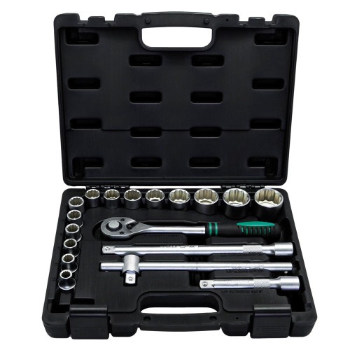 Jogo de Soquete estriado 10 à 32 mm encaixe 1/2 Jogo de Soquete estriado 10 à 32 mm encaixe 1/2