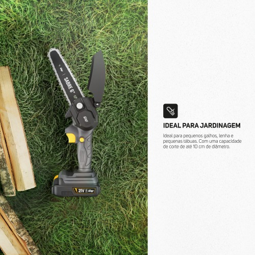 Motosserra a bateria 21V sabre de 6 Motosserra a bateria 21V sabre de 6