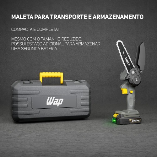 Motosserra a bateria 21V sabre de 6 Motosserra a bateria 21V sabre de 6