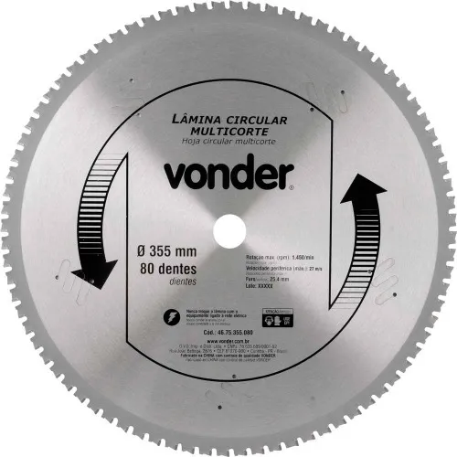 Disco de serra multicorte 355 mm x 80 dentes