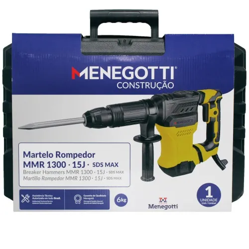 Martelo Rompedor 1300W 15 joules 6 kg Sds Max com acessórios- MMR1300  220V
