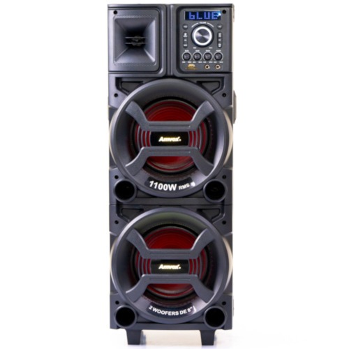 Caixa de som amplificada 1100W RMS com 2 Woofers 8