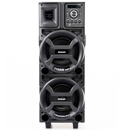 Caixa de som amplificada 1100W RMS com 2 Woofers 8
