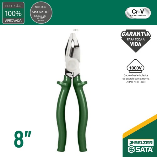 Alicate universal corte tesoura aço cromo vanádio 8 Alicate universal corte tesoura aço cromo vanádio 8