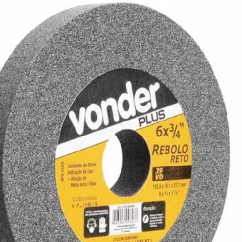 Rebolo reto para metal duro 6