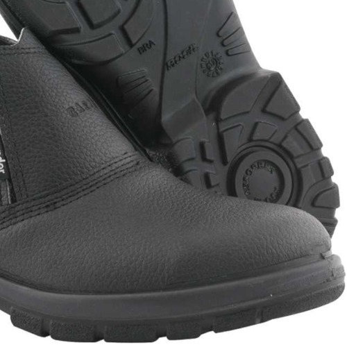 Botina bidensidade couro de raspa com elstico biqueira ao