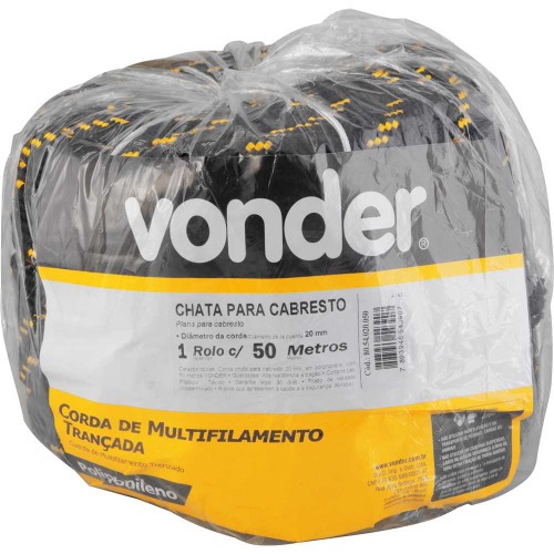 Corda chata para cabresto 20 mm, com 50 m, em polipropileno Corda chata para cabresto 20 mm, com 50 m, em polipropileno