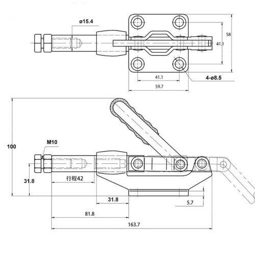Grampo de aperto rápido torpedo GTPV 385 Grampo de aperto rápido torpedo GTPV 385