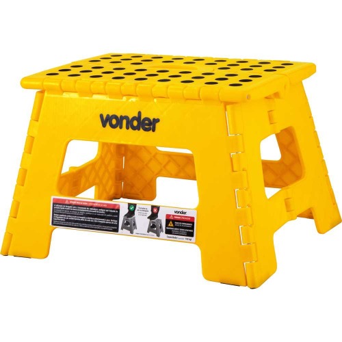 Banqueta plástica dobrável amarela altura 220 mm Banqueta plástica dobrável amarela altura 220 mm