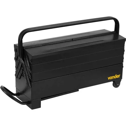 Caixa metálica para ferramentas com 7 gavetas 60,0 x 19,0 x 24,0 cm com roda