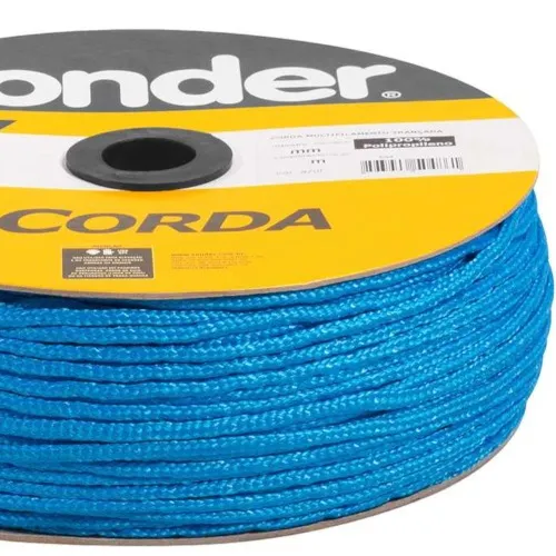 Corda multifilamento trançada 4 mm x 360 m azul em carretel