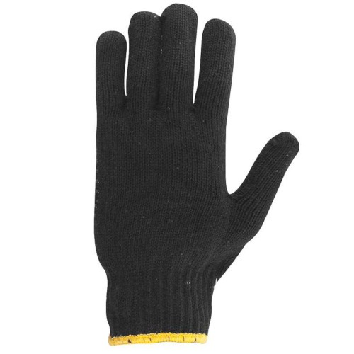Luva de malha com 4 fios preta pigmentada