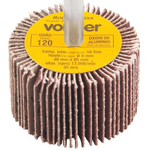 Roda de lixa 40 x 25 mm com haste gro 120 