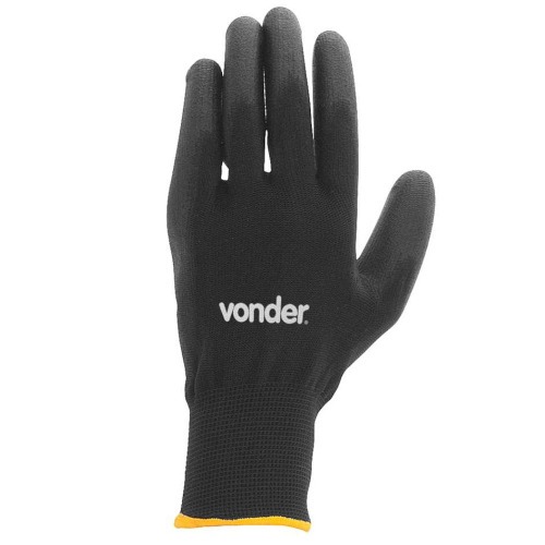 Luva de poliéster com poliuretano preta tamanho 9 - PPV 1009 Luva de poliéster com poliuretano preta tamanho 9 - PPV 1009