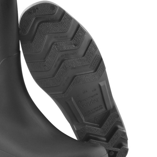Bota de PVC preta cano mdio com forro