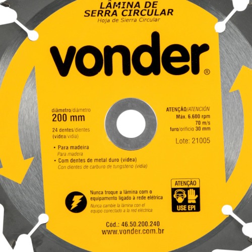 Disco de serra para madeira 200 x 30 mm 24 dentes