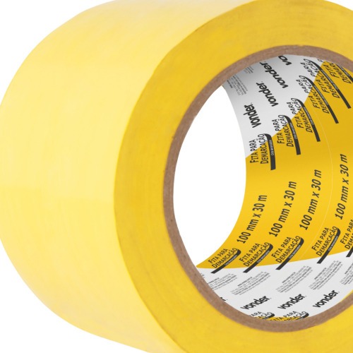 Fita adesiva para demarcao 100 mm x 30 m amarela