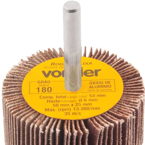 Roda de lixa 50 x 25 mm com haste gro 180
