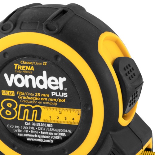 Trena com fita de ao 25 mm x 8 m com trava