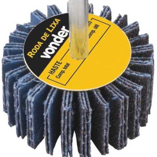 Roda de lixa 60 mm x 20 mm com haste grão 50 Roda de lixa 60 mm x 20 mm com haste grão 50