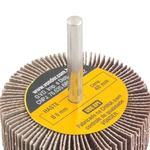 Roda de lixa 60 mm x 20 mm com haste grão 80