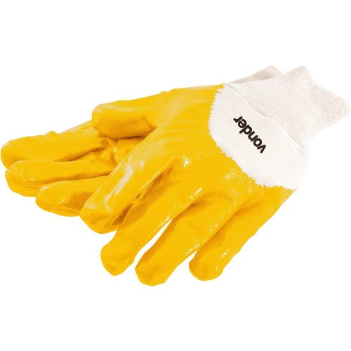 Luva de malha com borracha nitrlica amarela tamanho 10 MNV 0002