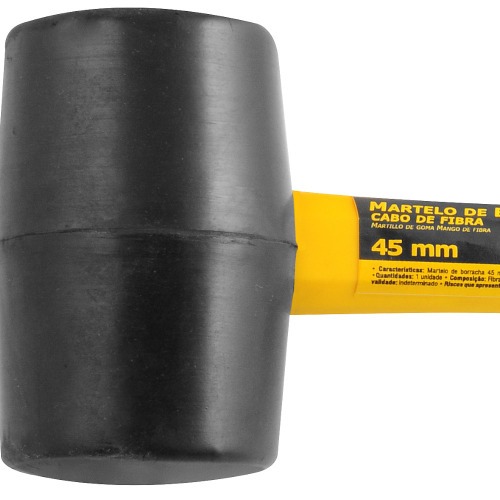 Martelo de borracha 45 mm cabo de fibra Martelo de borracha 45 mm cabo de fibra