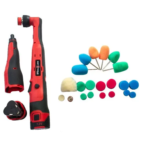 Kit nano mini politriz e nano politriz 12V 2Ah com 2 baterias e acessórios - SGT-8103  110V/220V