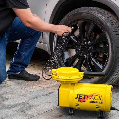 Compressor de ar direto 2,3 pés 1/3 hp com acessórios - Jet Fácil Plus 220V Compressor de ar direto 2,3 pés 1/3 hp com acessórios - Jet Fácil Plus 220V