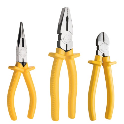 Jogo de alicates Universal Corte e Bico meia cana 3 peças - 43409/107 Jogo de alicates Universal Corte e Bico meia cana 3 peças - 43409/107