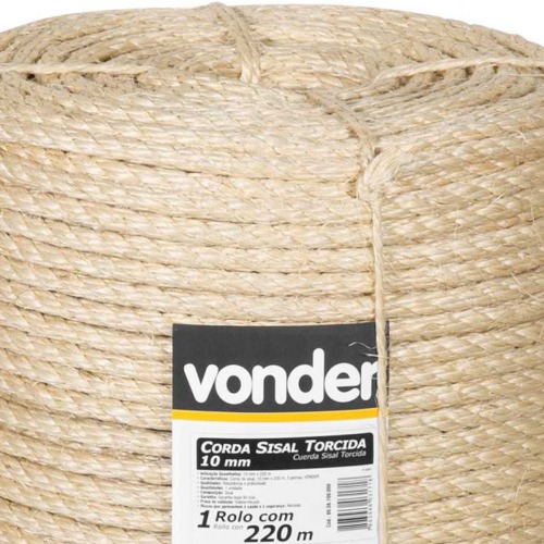 Corda de sisal 10 mm com rolo de 220 metros Corda de sisal 10 mm com rolo de 220 metros