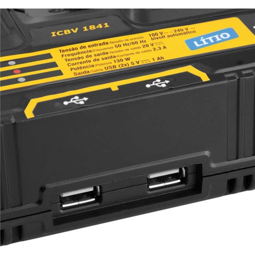 Carregador de bateria duplo 18V intercambiável - ICBV 1841  110V/220V Carregador de bateria duplo 18V intercambiável - ICBV 1841  110V/220V