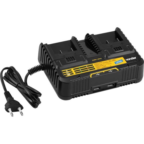 Carregador de bateria duplo 18V intercambiável - ICBV 1841  110V/220V Carregador de bateria duplo 18V intercambiável - ICBV 1841  110V/220V