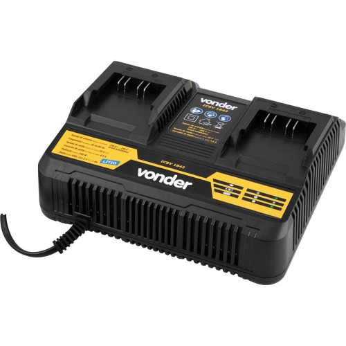 Carregador de bateria duplo 18V intercambiável carregamento rápido - ICBV 1842 110V/220V Carregador de bateria duplo 18V intercambiável carregamento rápido - ICBV 1842 110V/220V