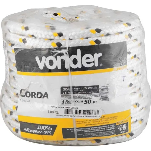 Corda multifilamento trançada 16 mm rolo com 50 metros