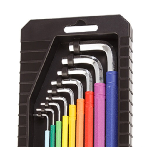 Jogo de chave allen abaulada longa 1,5 a 10 mm 9 peças colorida com estojo  - 08027 Jogo de chave allen abaulada longa 1,5 a 10 mm 9 peças colorida com estojo  - 08027