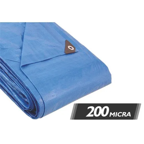 Lona reforçada de polietileno azul 4 m x 4 m