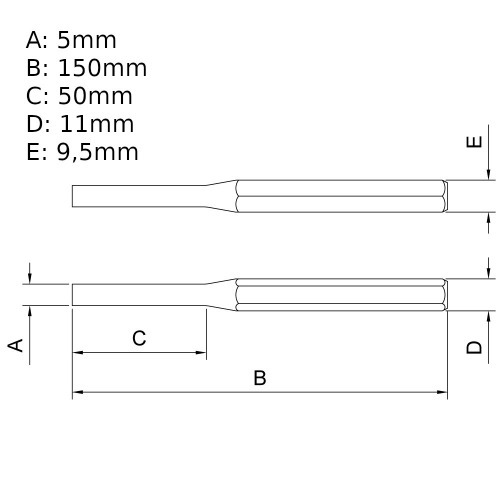 Saca-pinos paralelo 5 mm - 44471/105