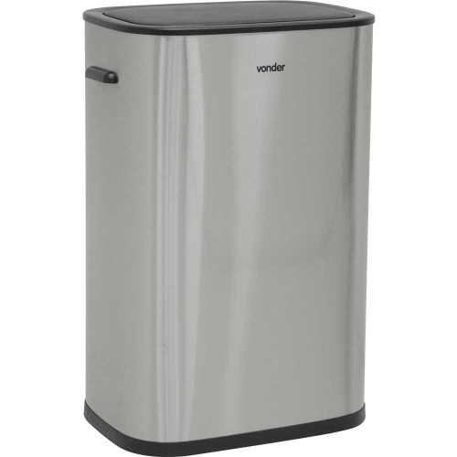 Lixeira inox retangular 55L com abertura por sensor