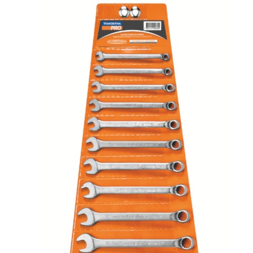 Jogo de chave combinada 6 a 22 mm aço cromo vanádio com 17 peças Jogo de chave combinada 6 a 22 mm aço cromo vanádio com 17 peças