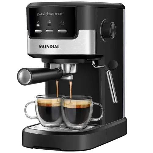 Cafeteira expresso 20 Bar preto e prata - Dolce Crema C-20-EC  220V