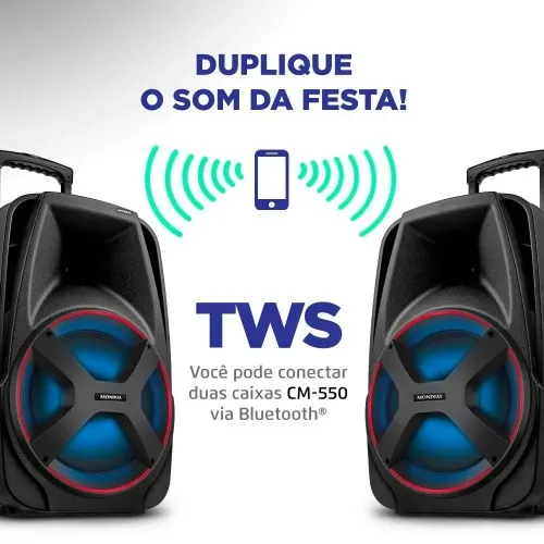 Caixa de som amplificadora Power Plus 550W RMS - CM-550  110V/220V