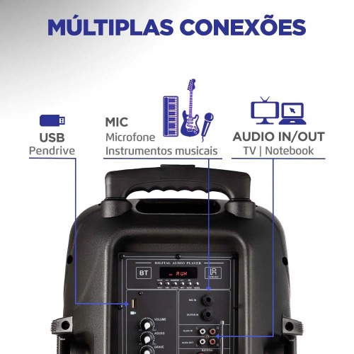 Caixa de som amplificadora Power Plus 550W RMS - CM-550  110V/220V