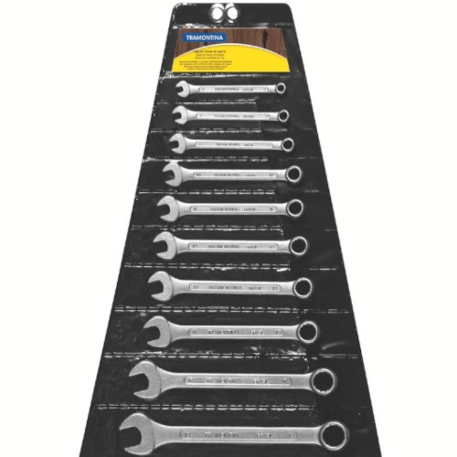 Jogo de chave combinada 6 a 32 mm em ao especial com 15 peas - Basic