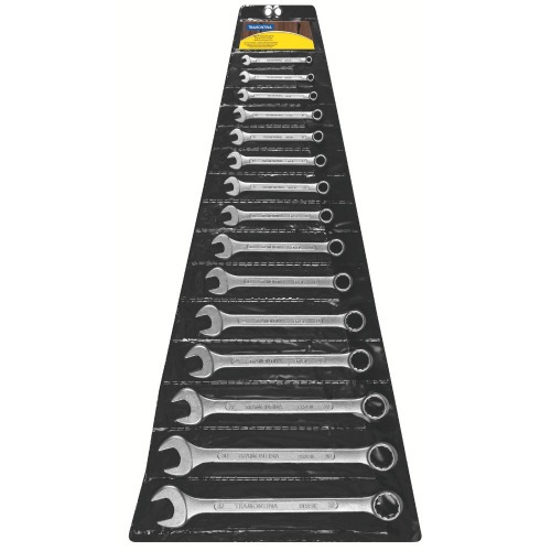 Jogo de chave combinada 6 a 32 mm em ao especial com 15 peas - Basic