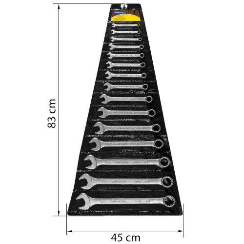 Jogo de chave combinada 6 a 32 mm em ao especial com 15 peas - Basic