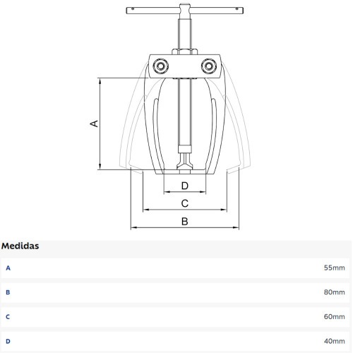 Minissacador de polias 3 garras 2.1/4
